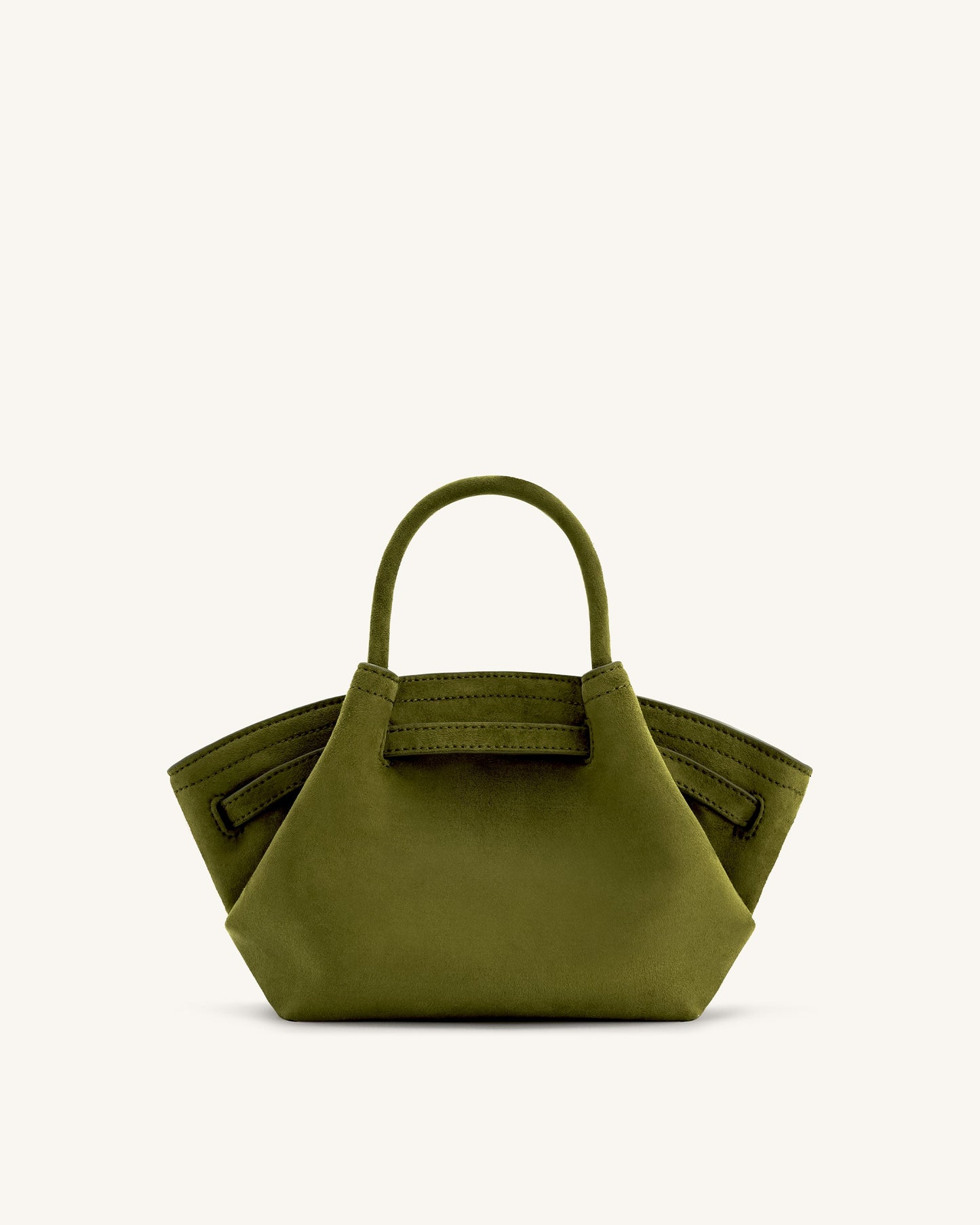 Hana Mini Suni Süet Tote Çanta - Koyu Zeytin Yeşili