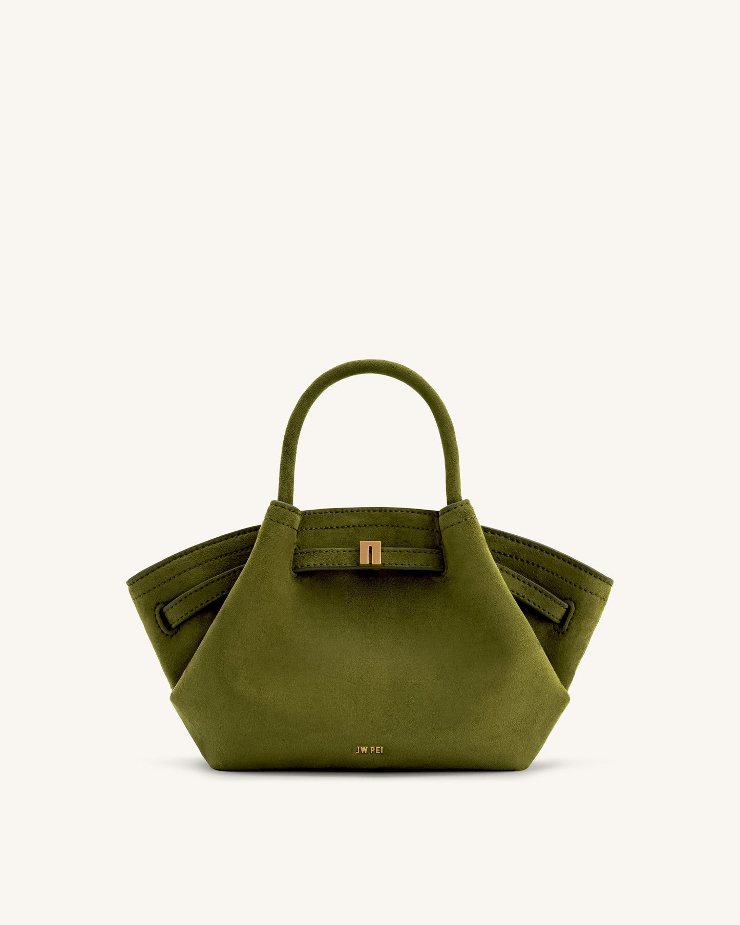 Hana Mini Suni Süet Tote Çanta - Koyu Zeytin Yeşili