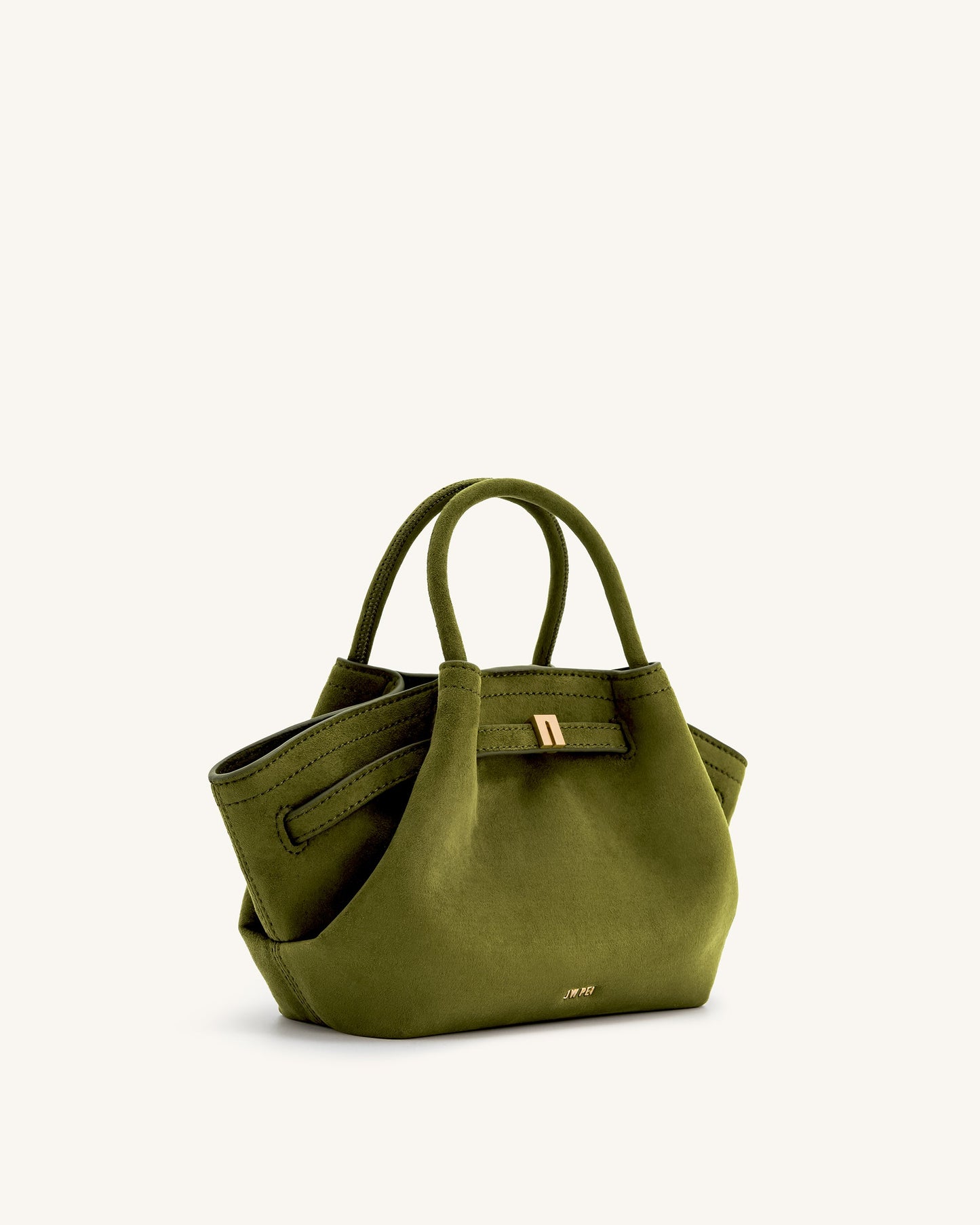 Hana Mini Suni Süet Tote Çanta - Koyu Zeytin Yeşili