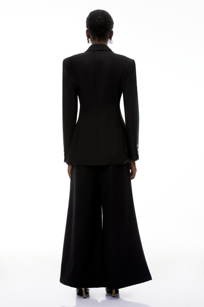 Jasmine Black Belted Wrap Blazer with Tie