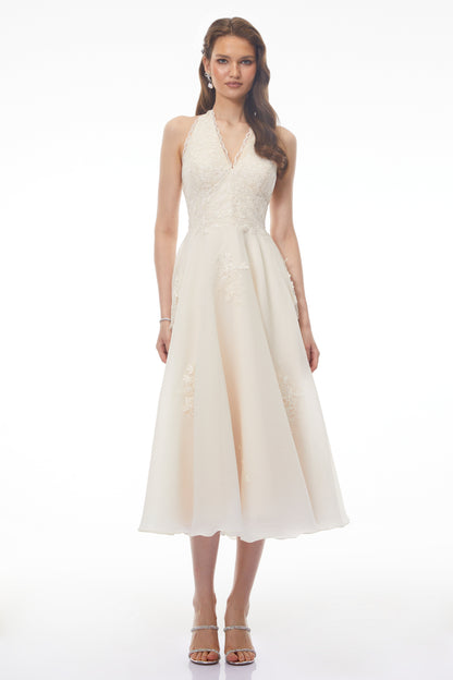 Jasmine White Lace Sweetheart Midi Dress