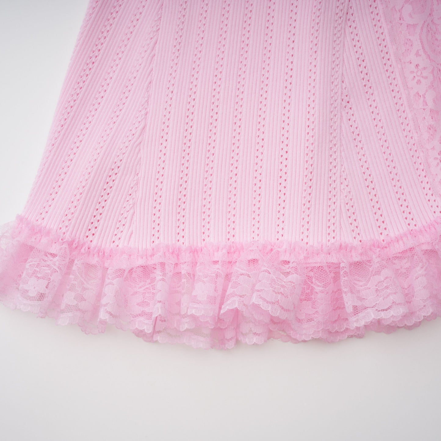 Jocasta Pink Stretch Lace Knit Midi Dress