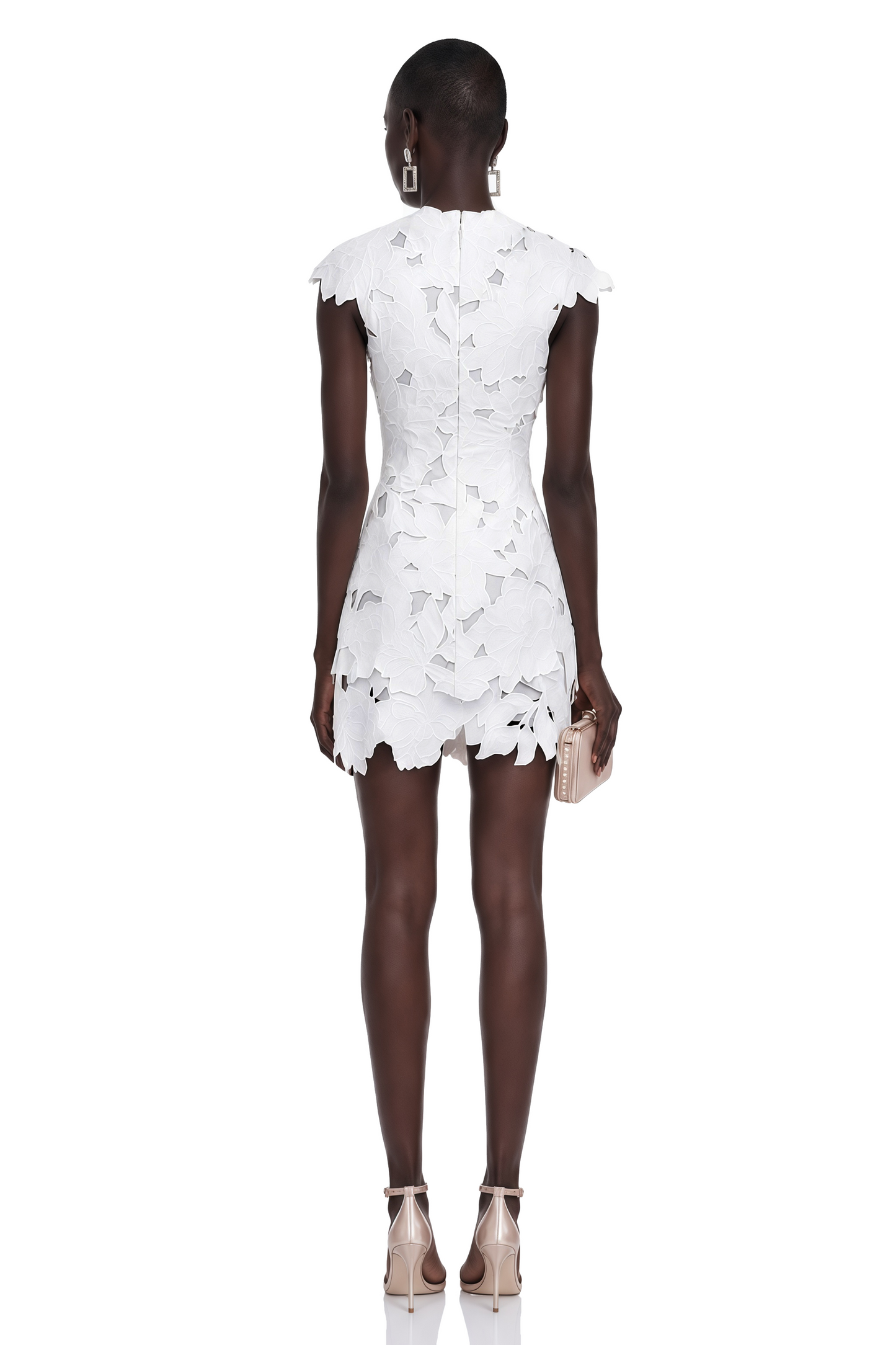 Tawny White Floral Cut-Out Mini Dress