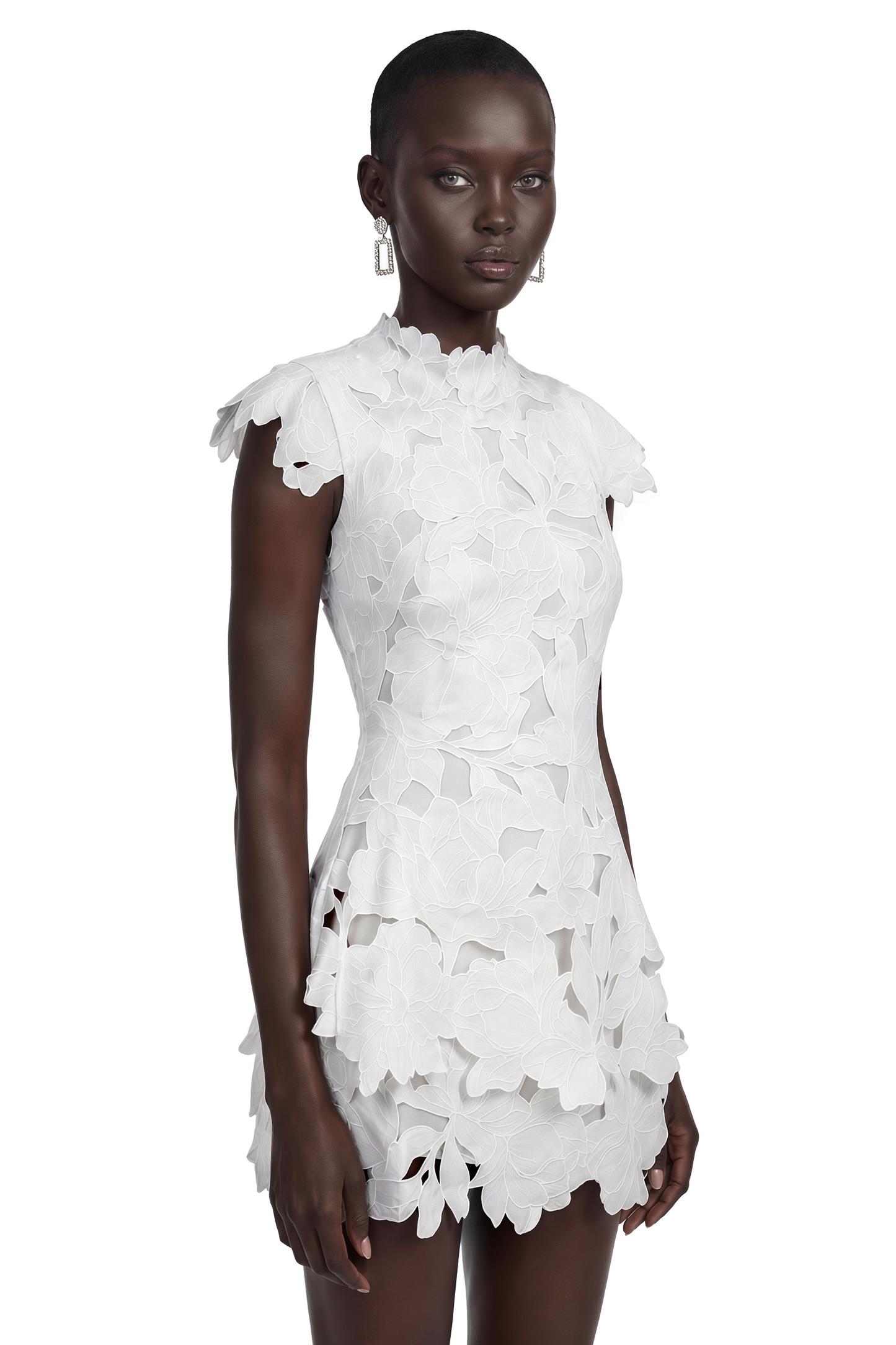 Tawny White Floral Cut-Out Mini Dress