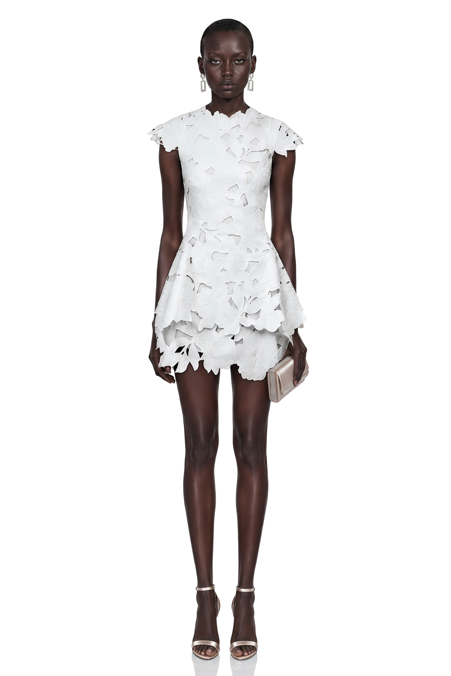 Tawny White Floral Cut-Out Mini Dress