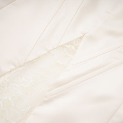Juliette White Satin Mini Dress with Lace Panels