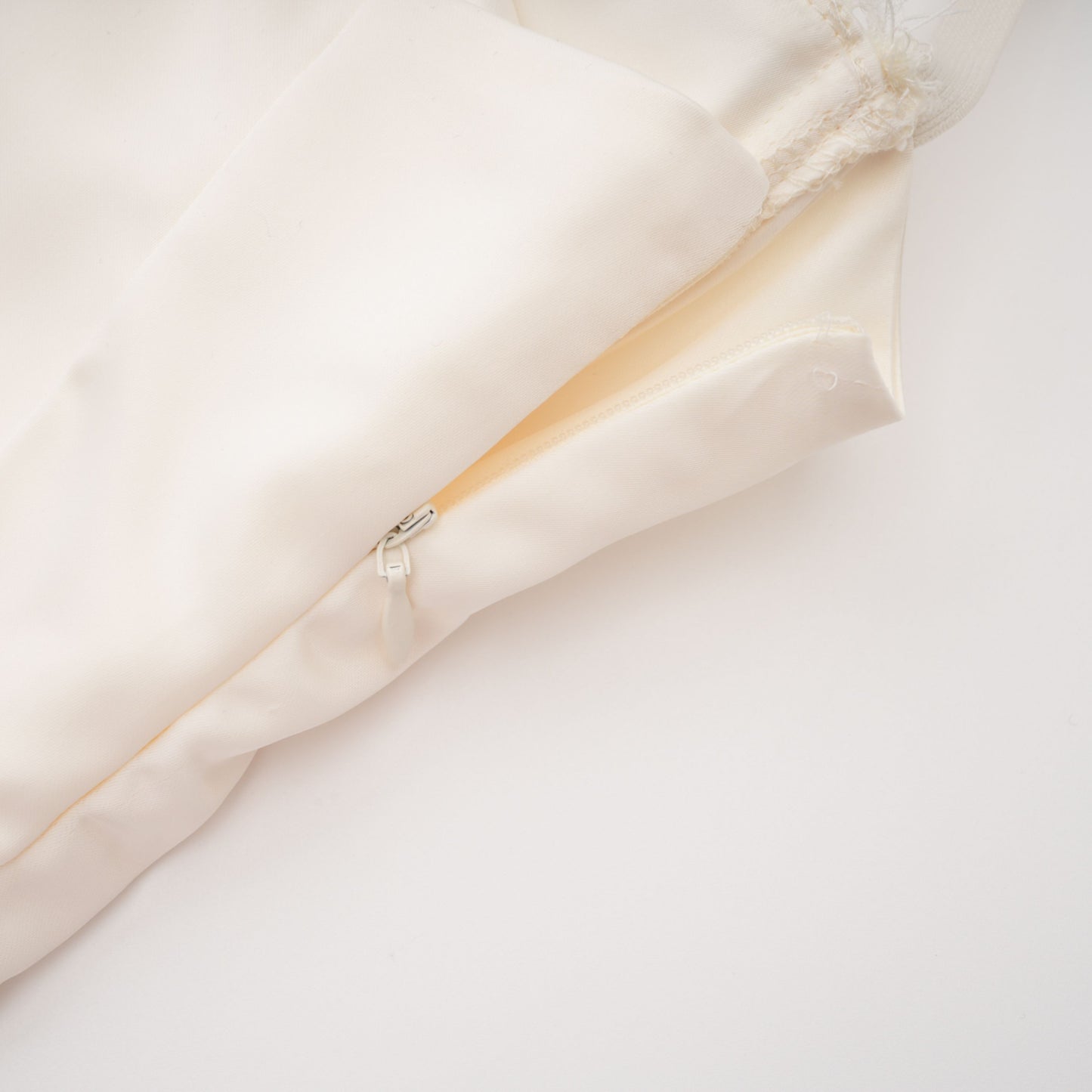Juliette White Satin Mini Dress with Lace Panels