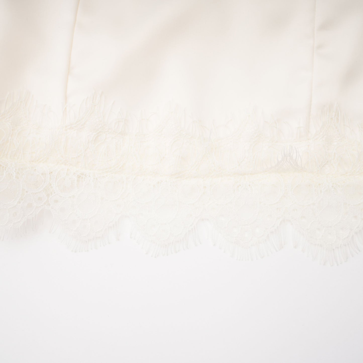 Juliette White Satin Mini Dress with Lace Panels