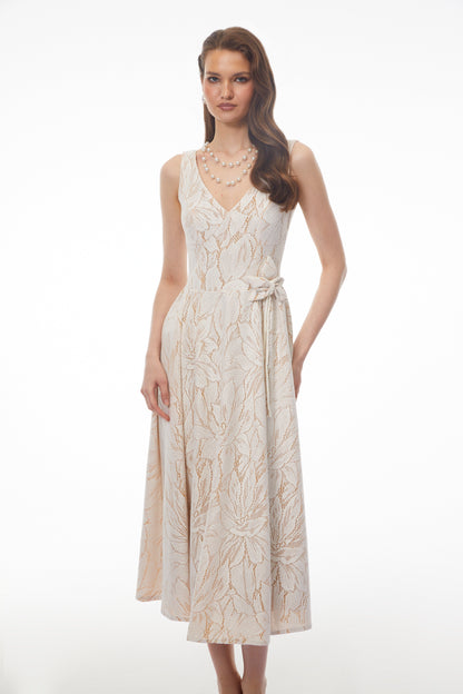 Kamila White Floral Cut-Out Midi Dress