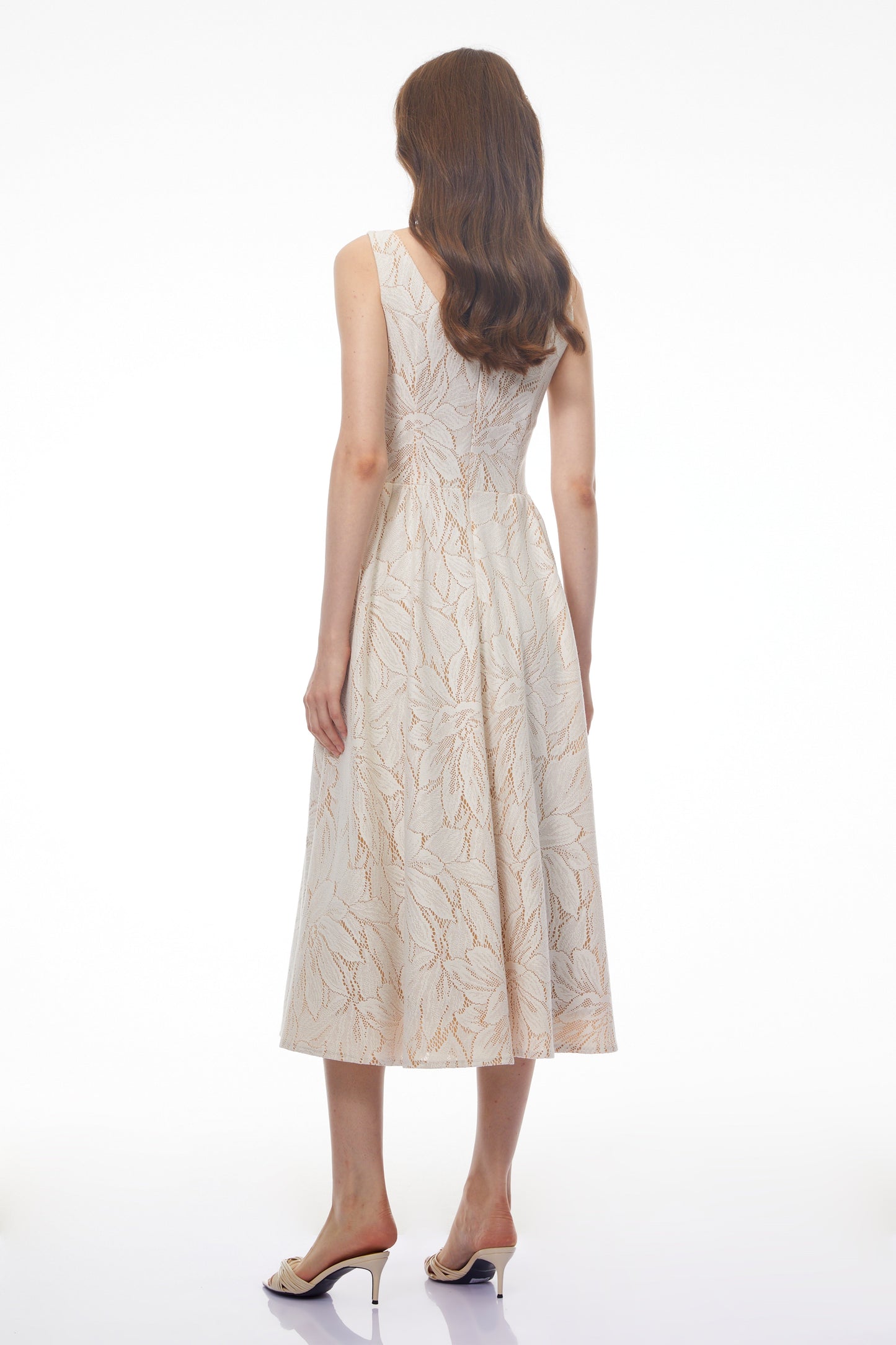 Kamila White Floral Cut-Out Midi Dress
