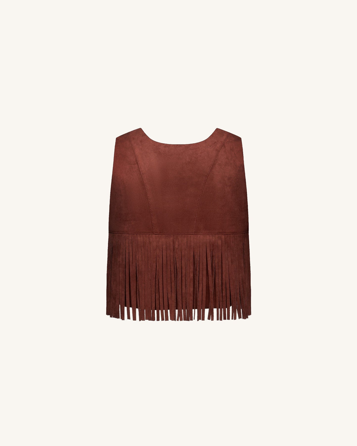 Suni Süet Püsküllü Halter Yaka - Bordo