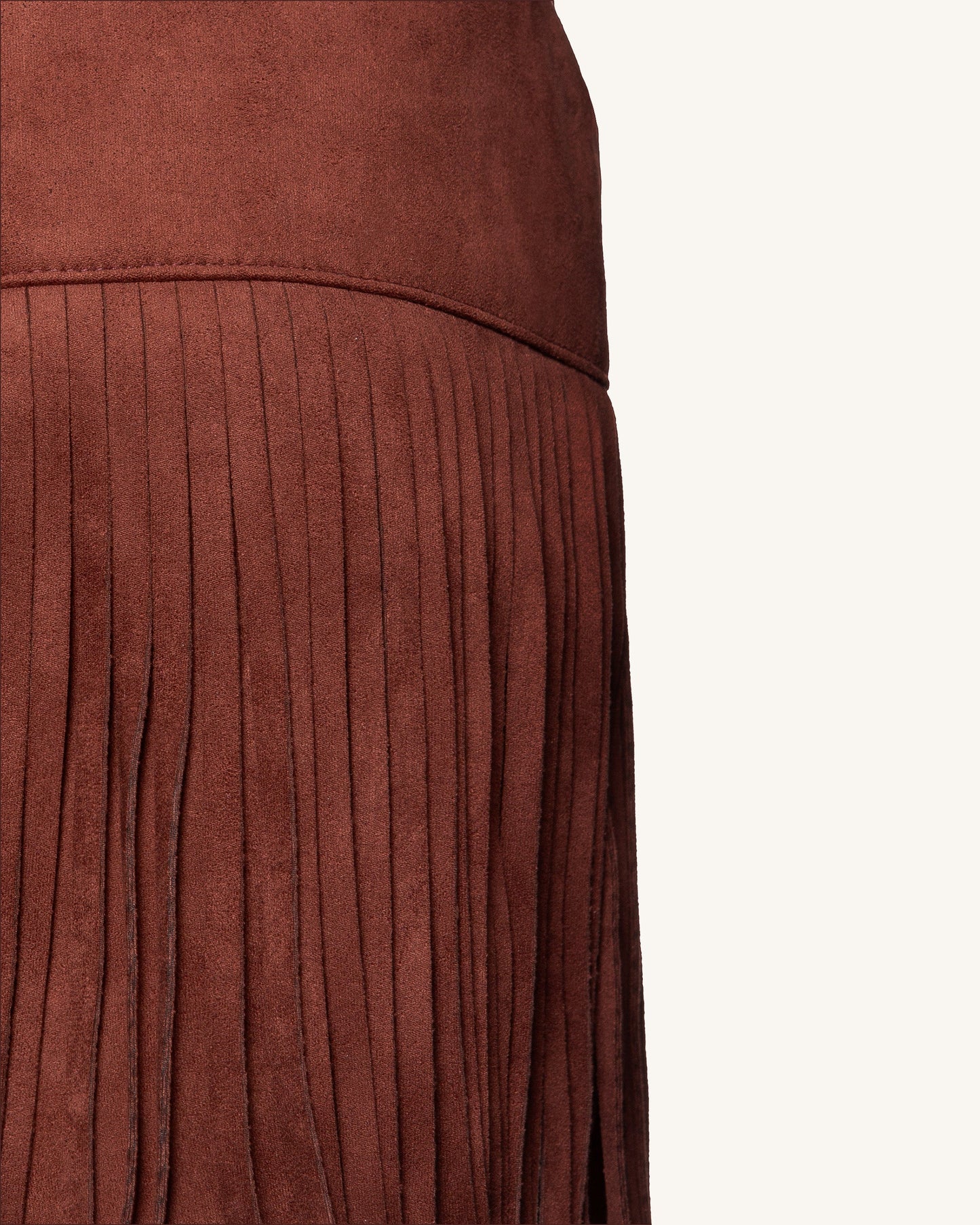 Suni Süet Püsküllü Halter Yaka - Bordo