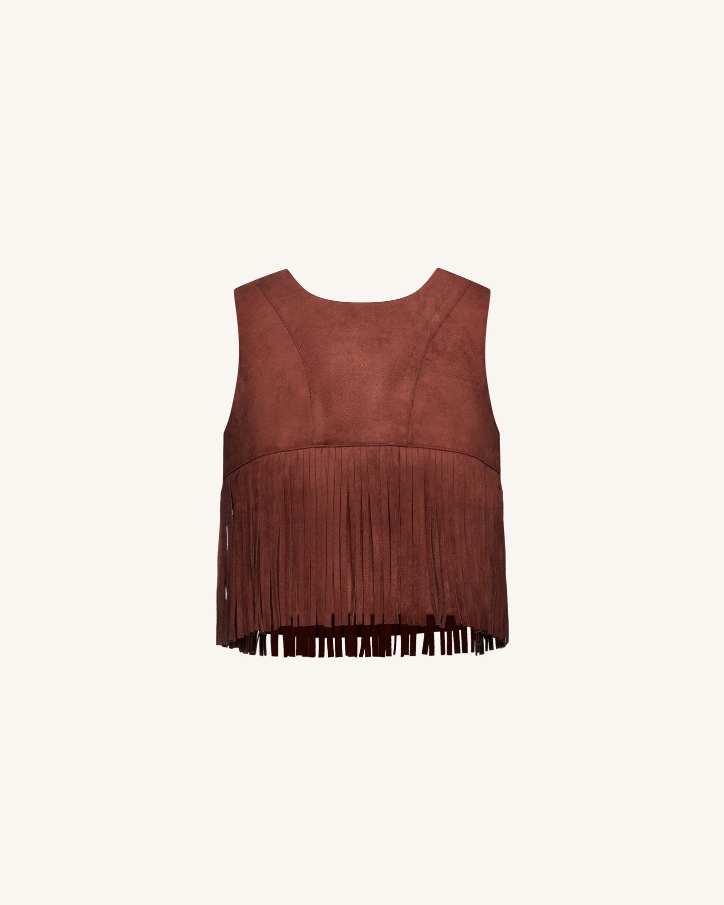Suni Süet Püsküllü Halter Yaka - Bordo