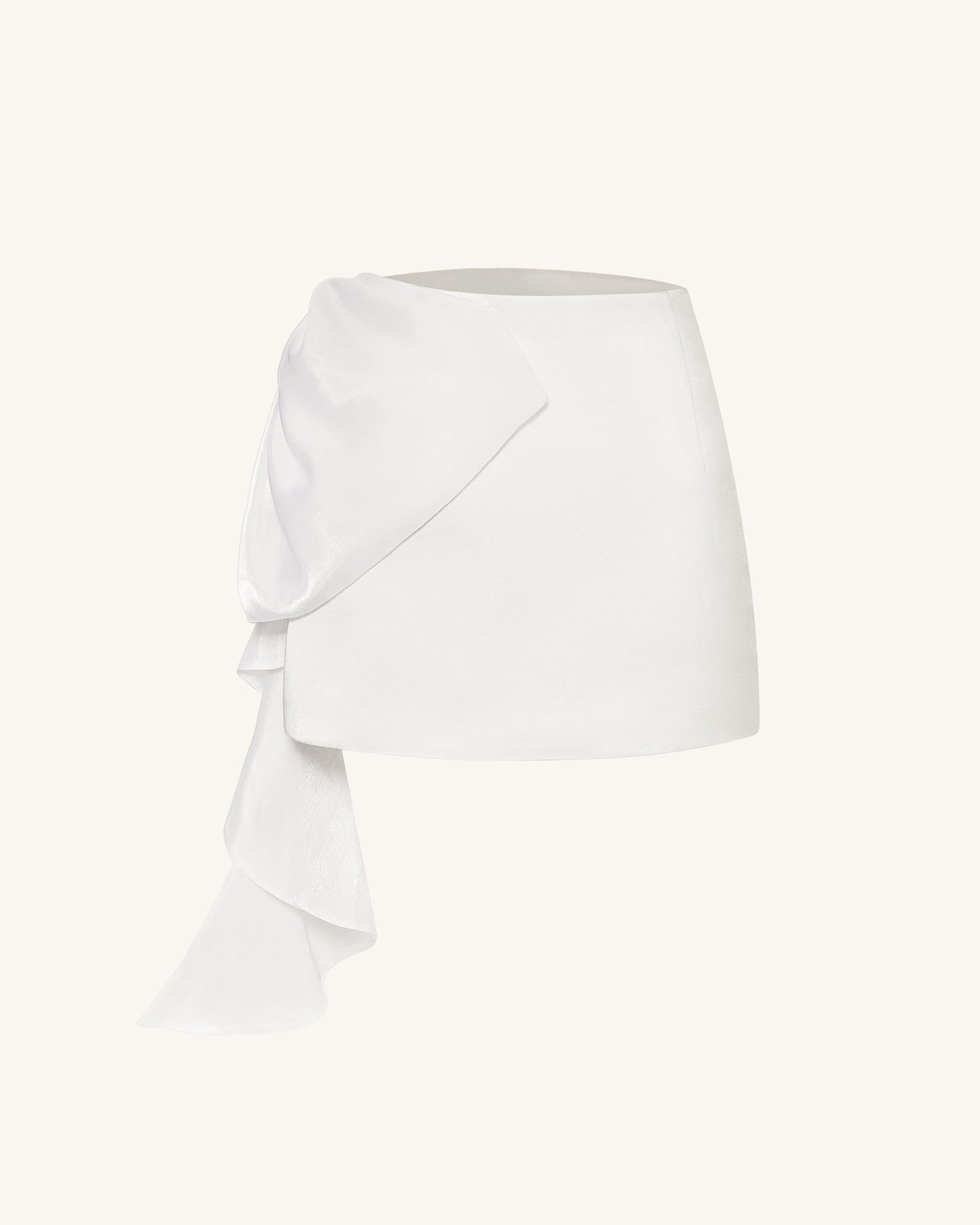 Cascading Bow Mini Skirt - White