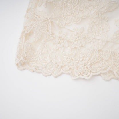 Laura Ivory Turtleneck Floral Lace Jacket & Shorts Set