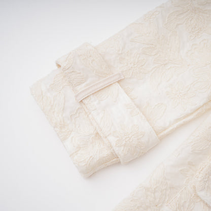Laura Ivory Turtleneck Floral Lace Jacket & Shorts Set
