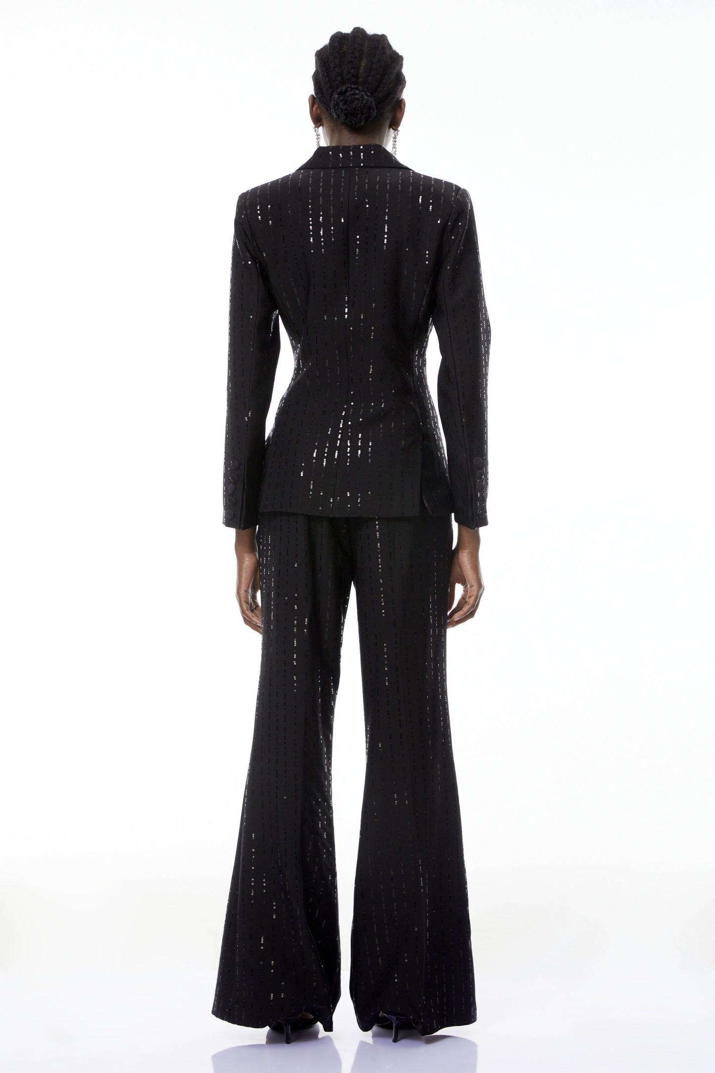 Leonie Siyah Payet Blazer ve Pantolon Takım
