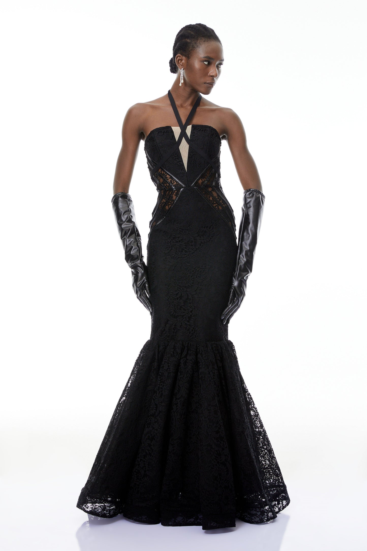 Letiția Black Halterneck Mermaid Maxi Dress