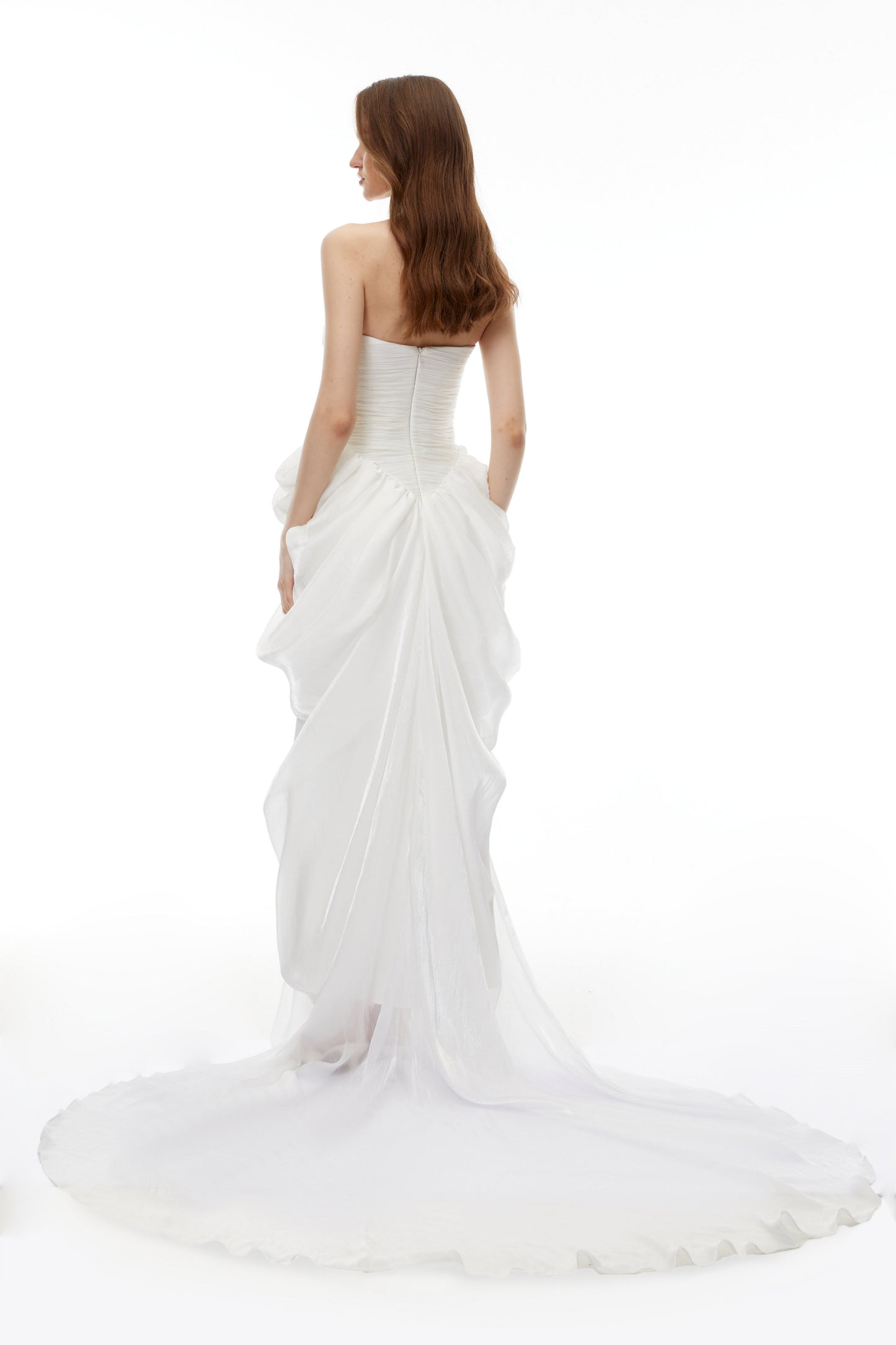 Lily White Ruched Bodycon Maxi Dress