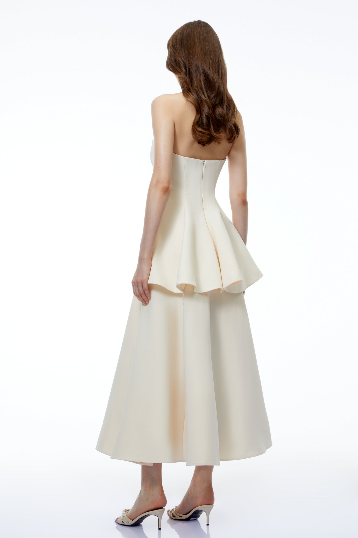 Lina White Off Shoulder Sweetheart Midi Dress