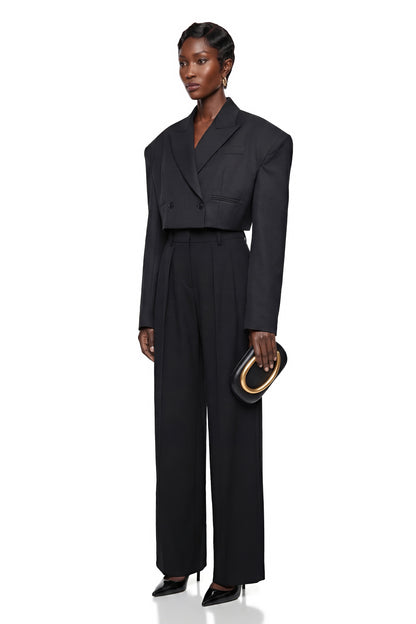 Lottie Black Cropped Blazer & Trouser Set
