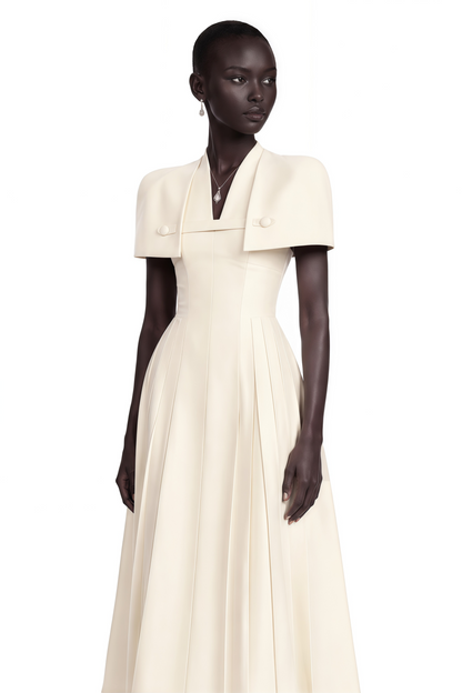 Lovisa Neutral Shawl Detail Shirred Midi Dress