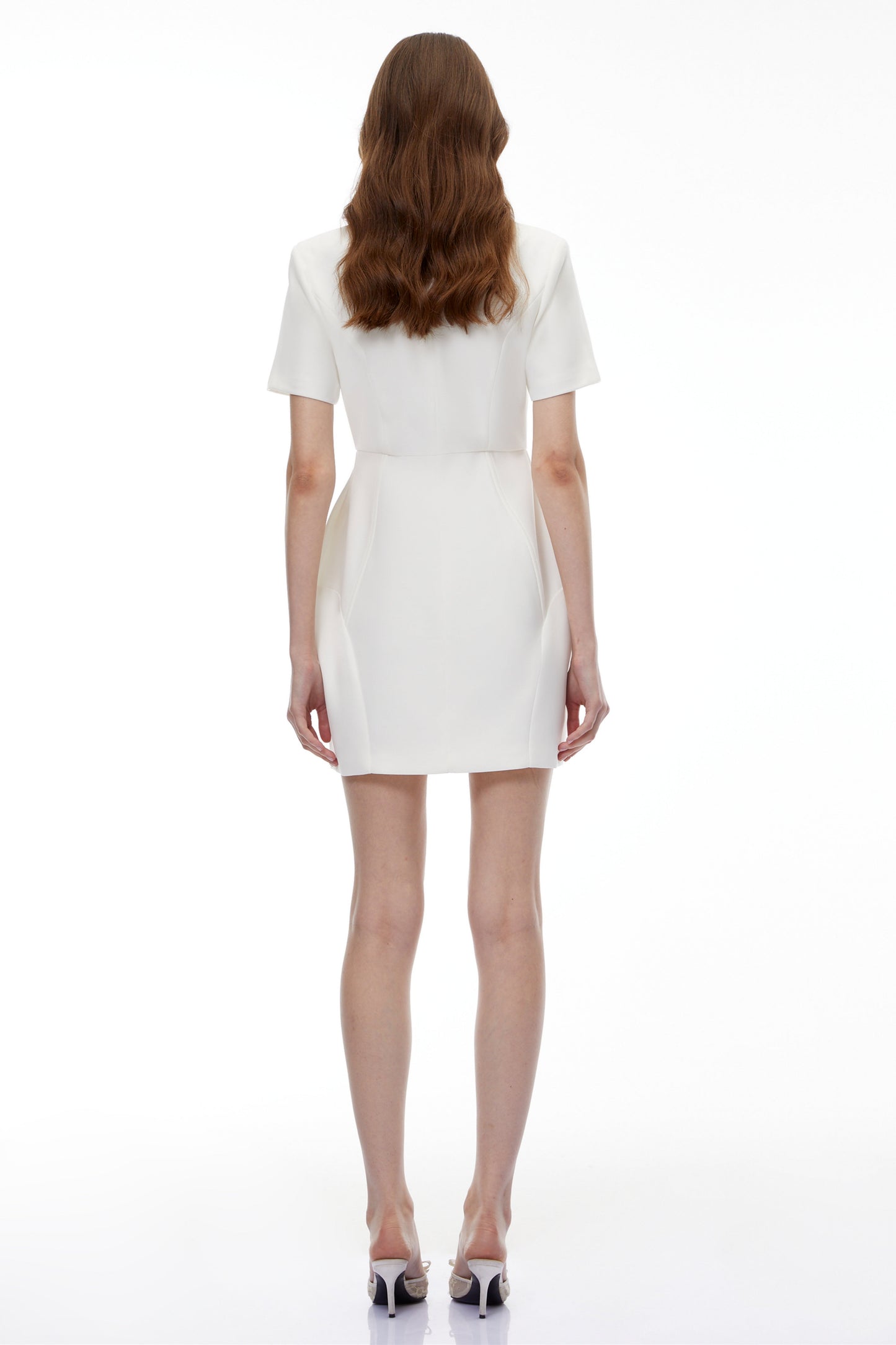 Maayan White Asymmetrical Mini Dress