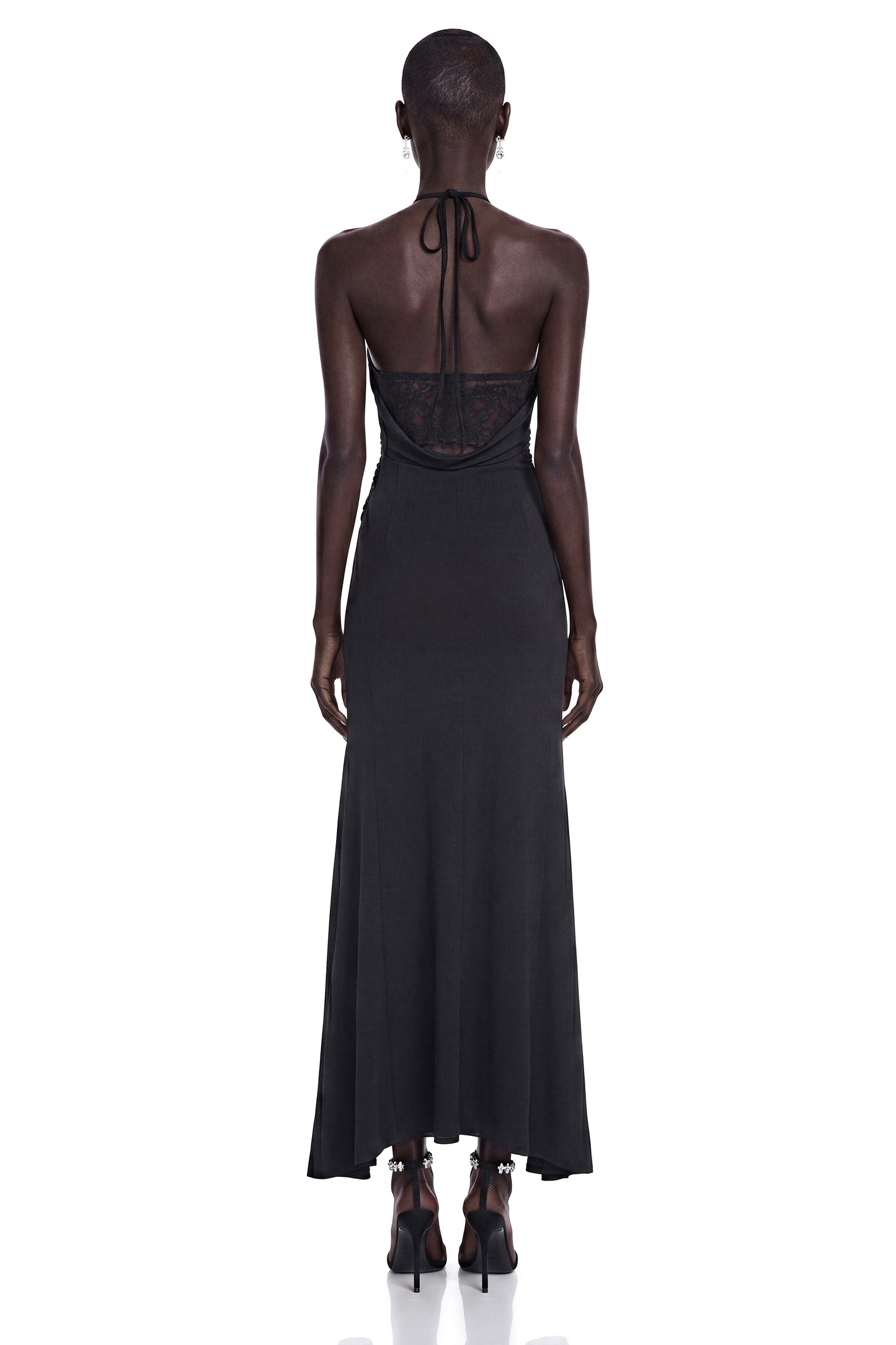 Mabel Black Backless Maxi Dress with Cut-Outs