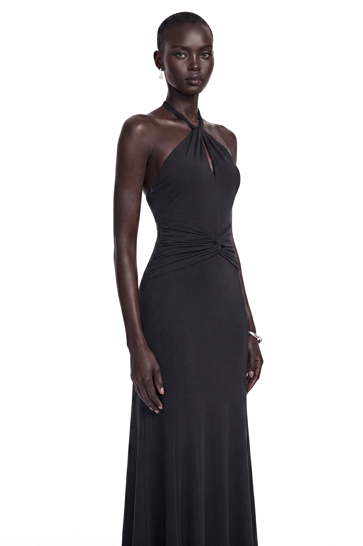 Mabel Black Backless Maxi Dress with Cut-Outs