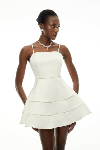 Magdalena White Off Shoulder Ruffled Mini Dress