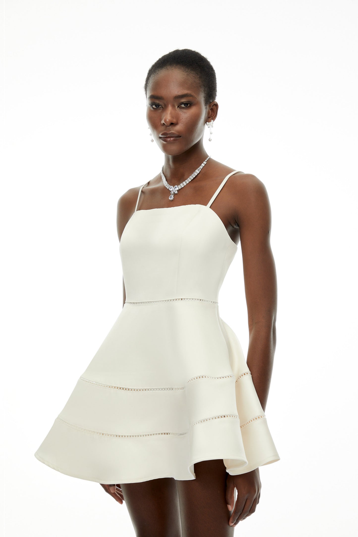 Magdalena White Off Shoulder Ruffled Mini Dress