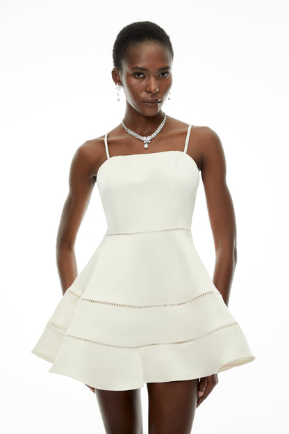 Magdalena White Off Shoulder Ruffled Mini Dress