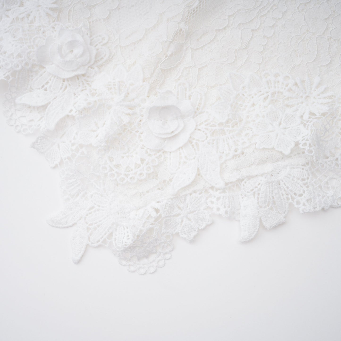 Mandana White Lace Mini Dress with Cape