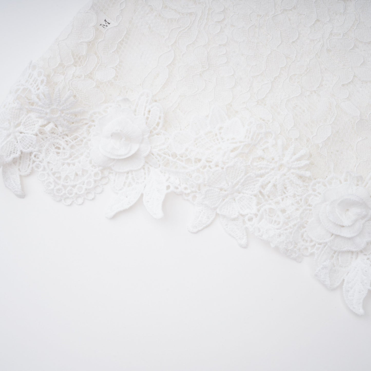 Mandana White Lace Mini Dress with Cape