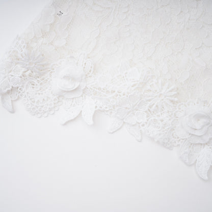 Mandana White Lace Mini Dress with Cape