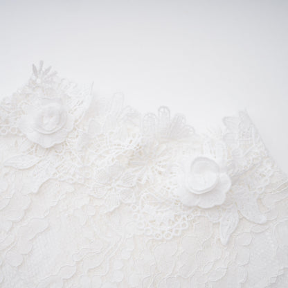 Mandana White Lace Mini Dress with Cape