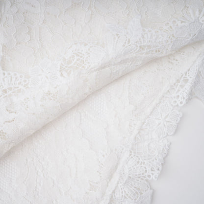 Mandana White Lace Mini Dress with Cape