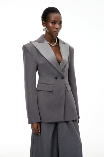 Marcellus Gri Sivri Yaka Blazer