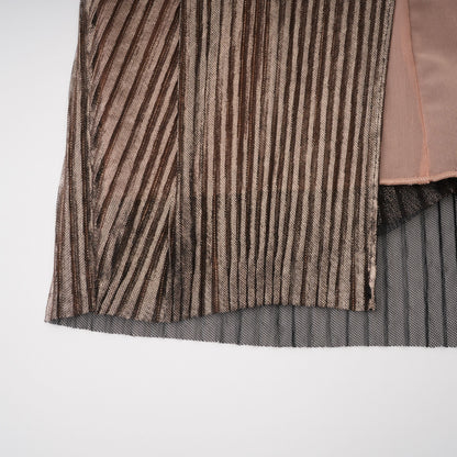 Marise Brown Draped Satin Maxi Dress
