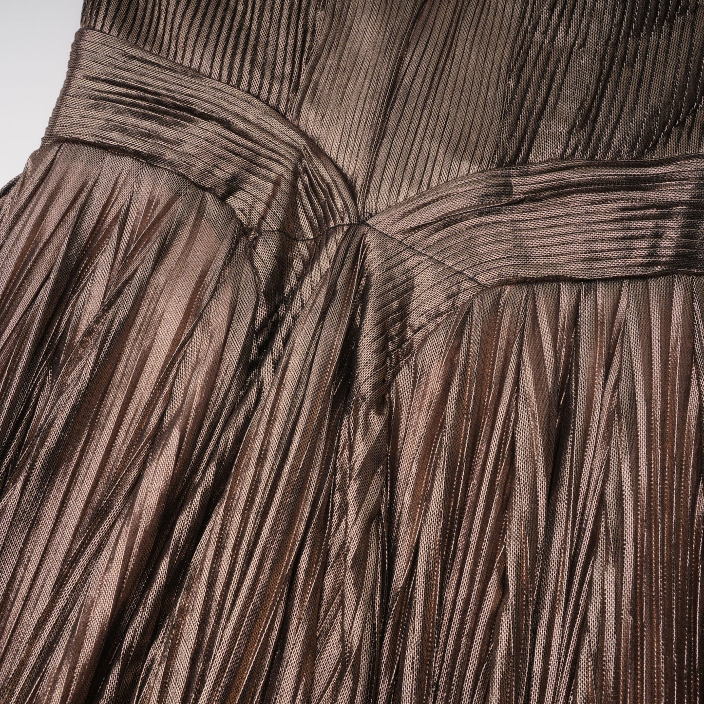 Marise Brown Draped Satin Maxi Dress
