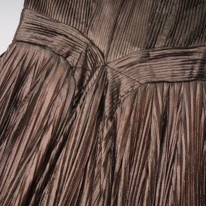 Marise Brown Draped Satin Maxi Dress