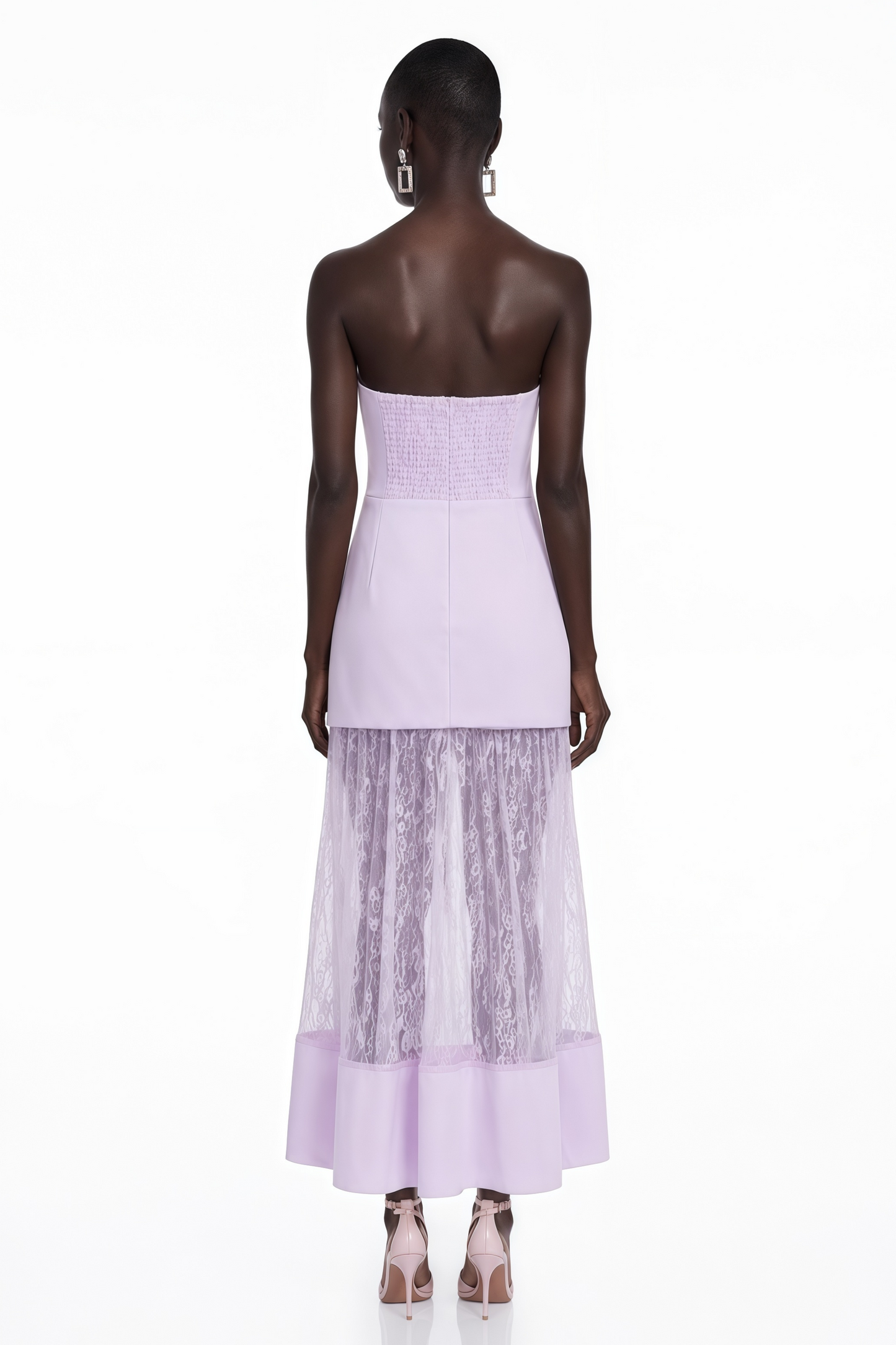 Marta Lilac Strapless Sweetheart Maxi Dress
