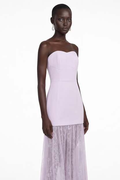 Marta Lilac Strapless Sweetheart Maxi Dress