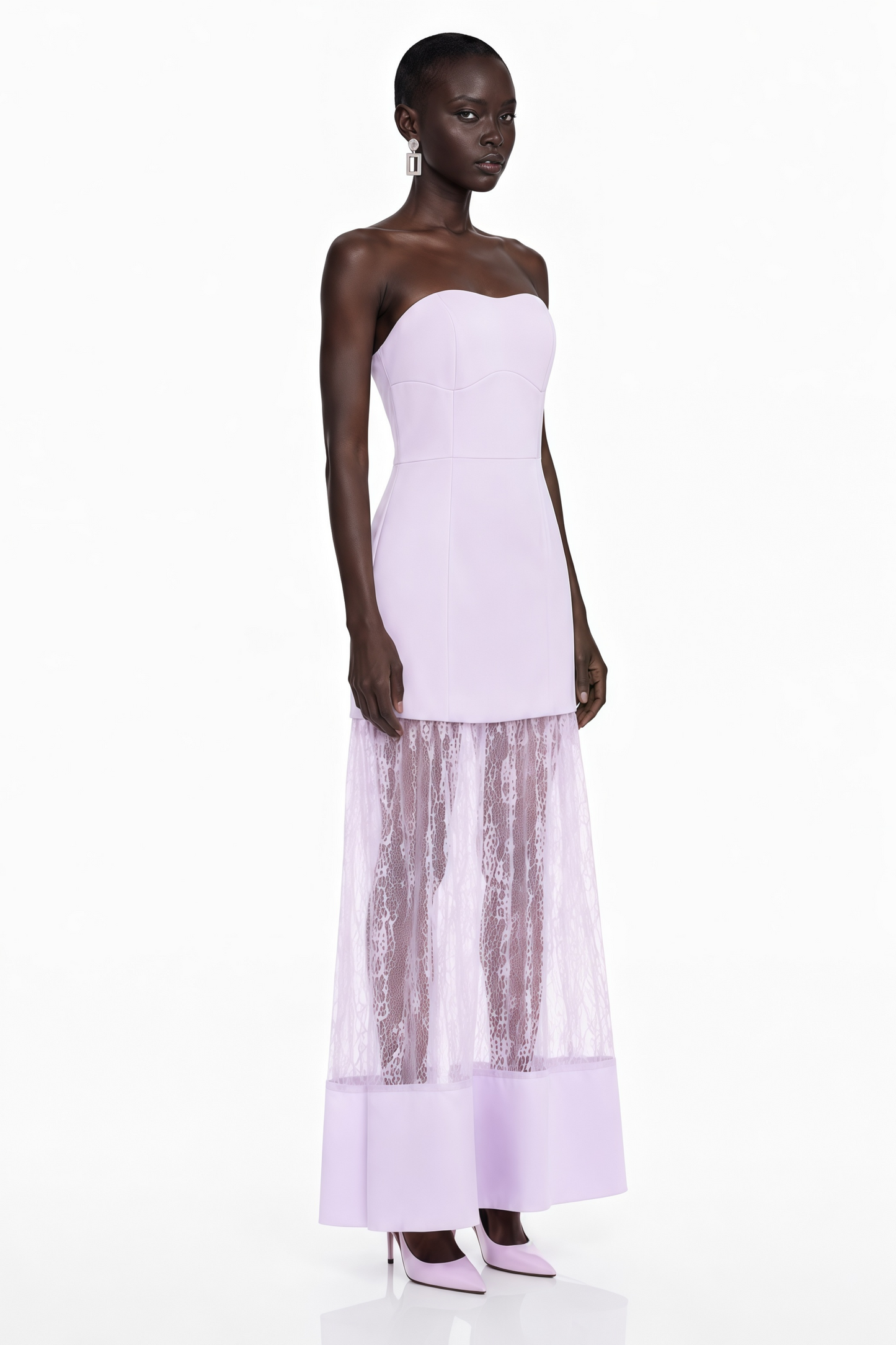 Marta Lilac Strapless Sweetheart Maxi Dress