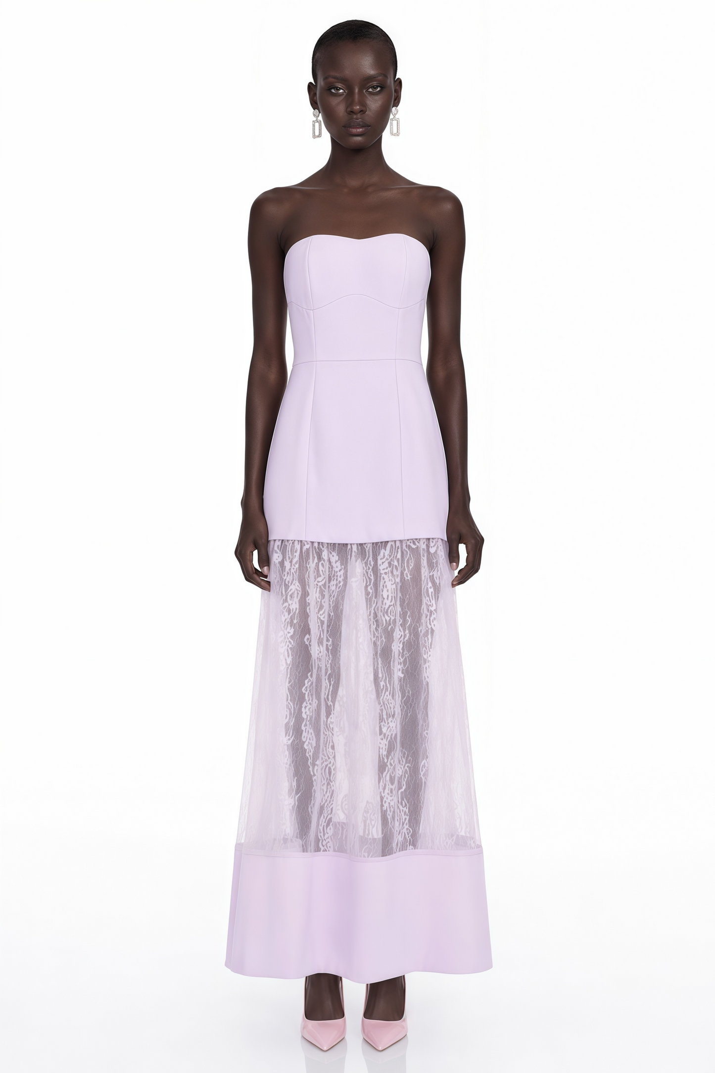 Marta Lilac Strapless Sweetheart Maxi Dress
