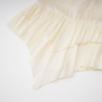 Matilde White Satin Corset Mini Dress with Lace Panels