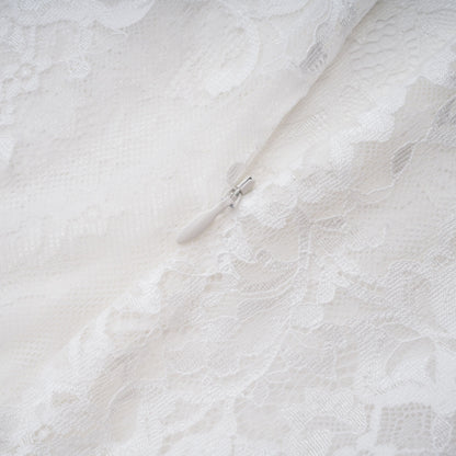 Michalina White Lace Convertible Gown with Detachable Skirt