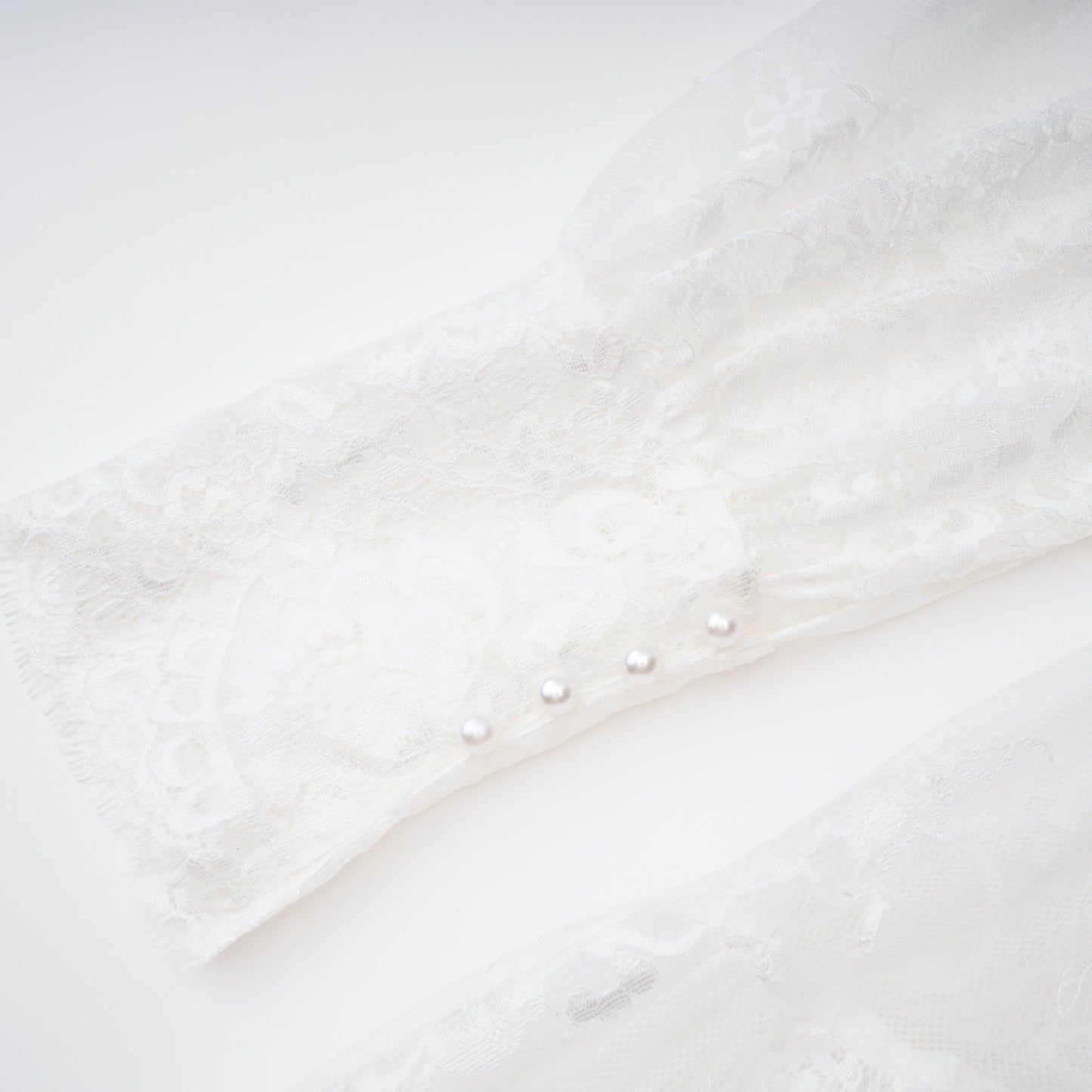 Michalina White Lace Convertible Gown with Long Sleeves