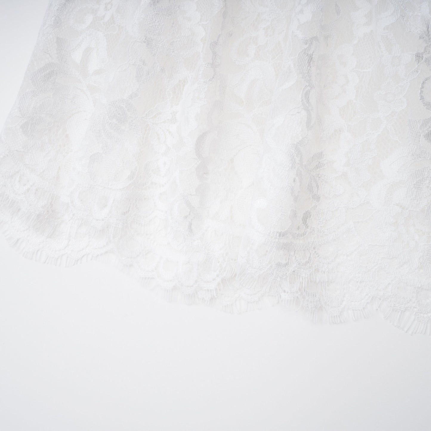 Michalina White Lace Convertible Gown with Long Sleeves