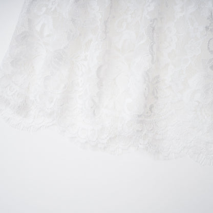 Michalina White Lace Convertible Gown with Long Sleeves